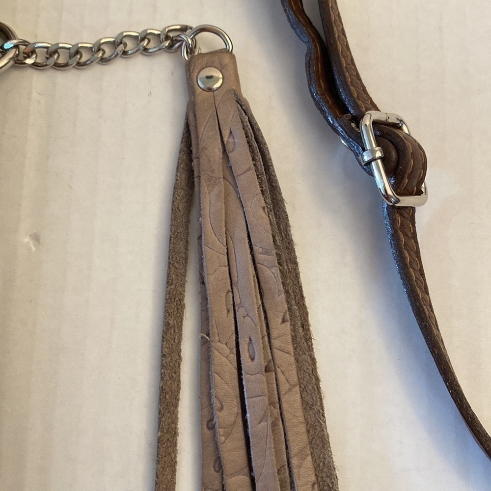 LEATHER Crossbody bag adjustable multi use zippered pockets adjustable strap - Picture 8 of 16